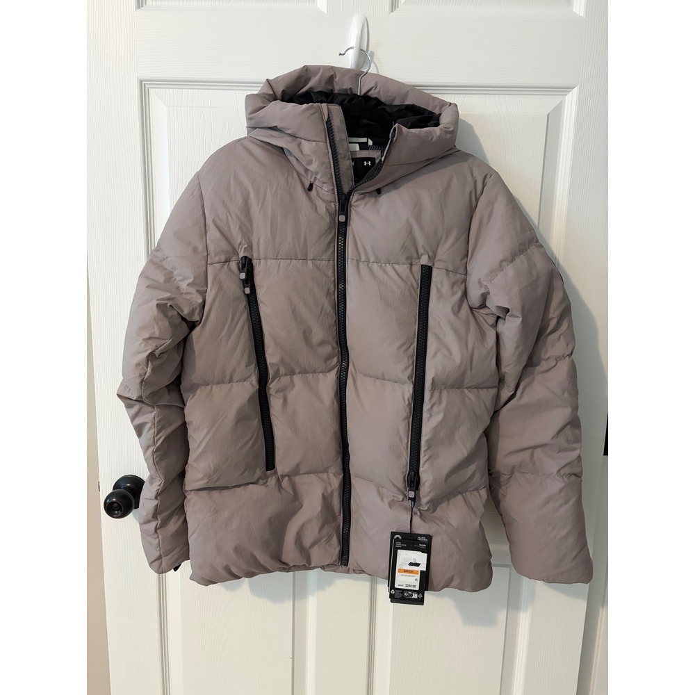 Under Armour Limitless Down Jacket Women Small Grey 700 Fill Puffer UA Storm NEW